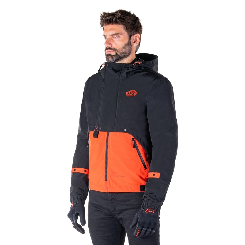 Alpinestars Mootant veekindel parka must-fluororanž