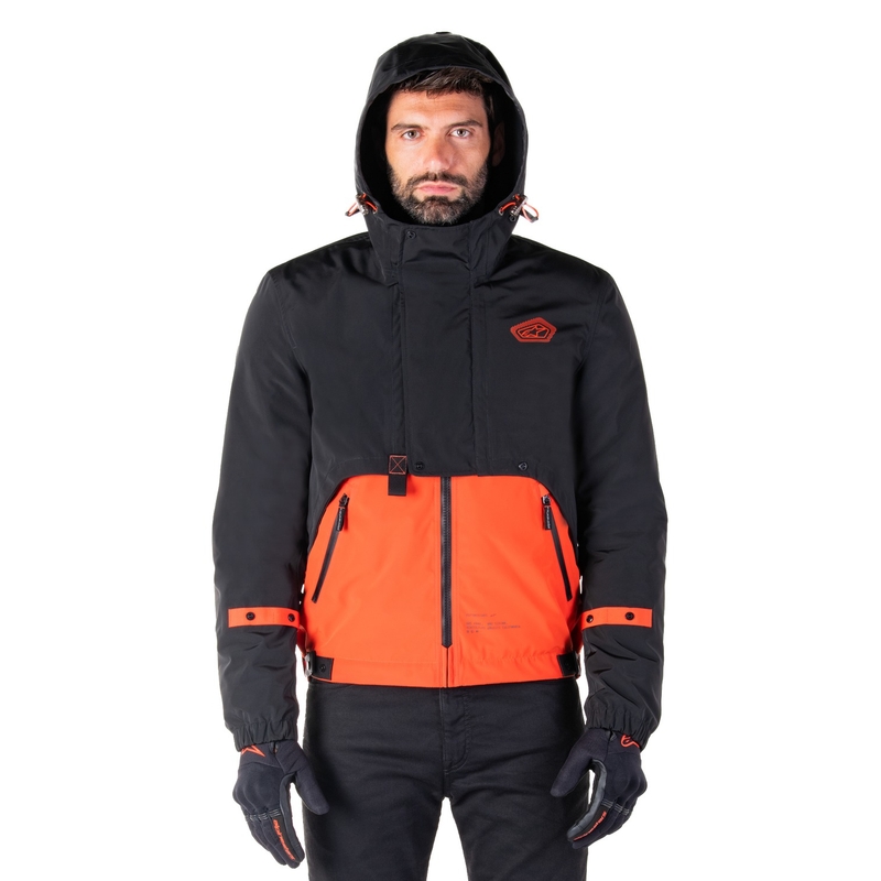 Alpinestars Mootant veekindel parka must-fluororanž