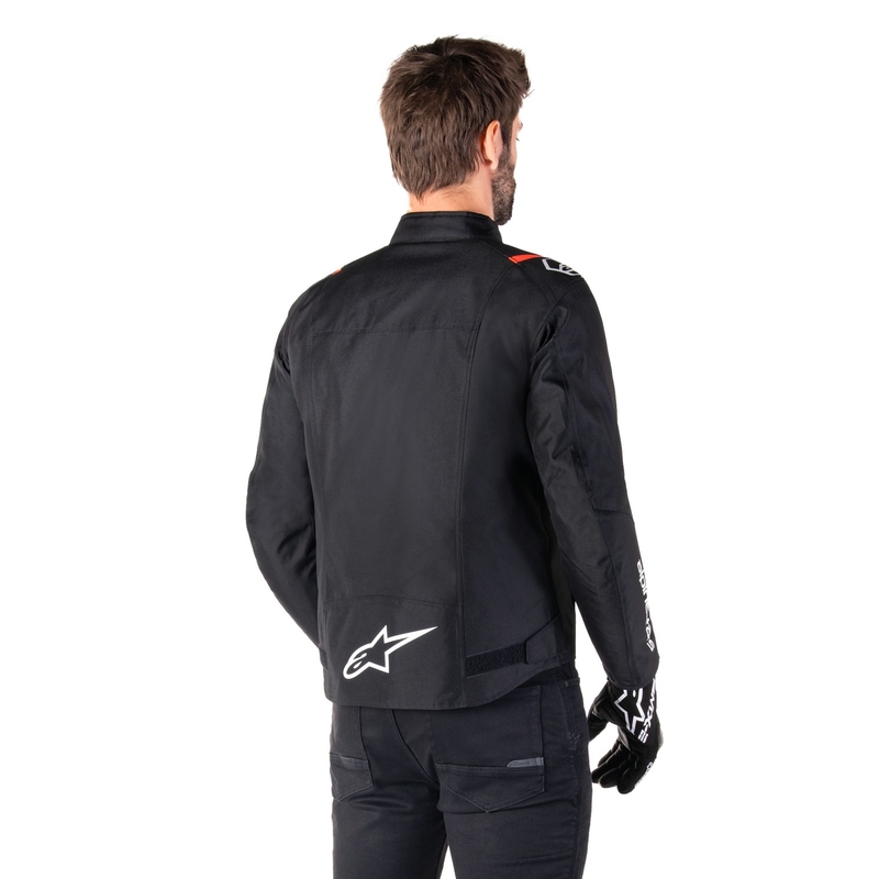 Alpinestars T-SPS 2 veekindel must-valge-fluoripunane mootorratta jakk
