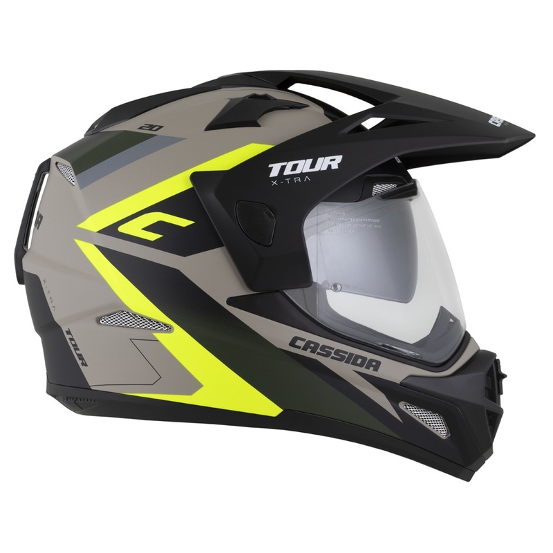 Enduro kiiver Cassida Tour 2.0 X-tra matt liiv-fluo kollane-roheline-must