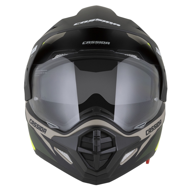 Enduro kiiver Cassida Tour 2.0 X-tra matt liiv-fluo kollane-roheline-must