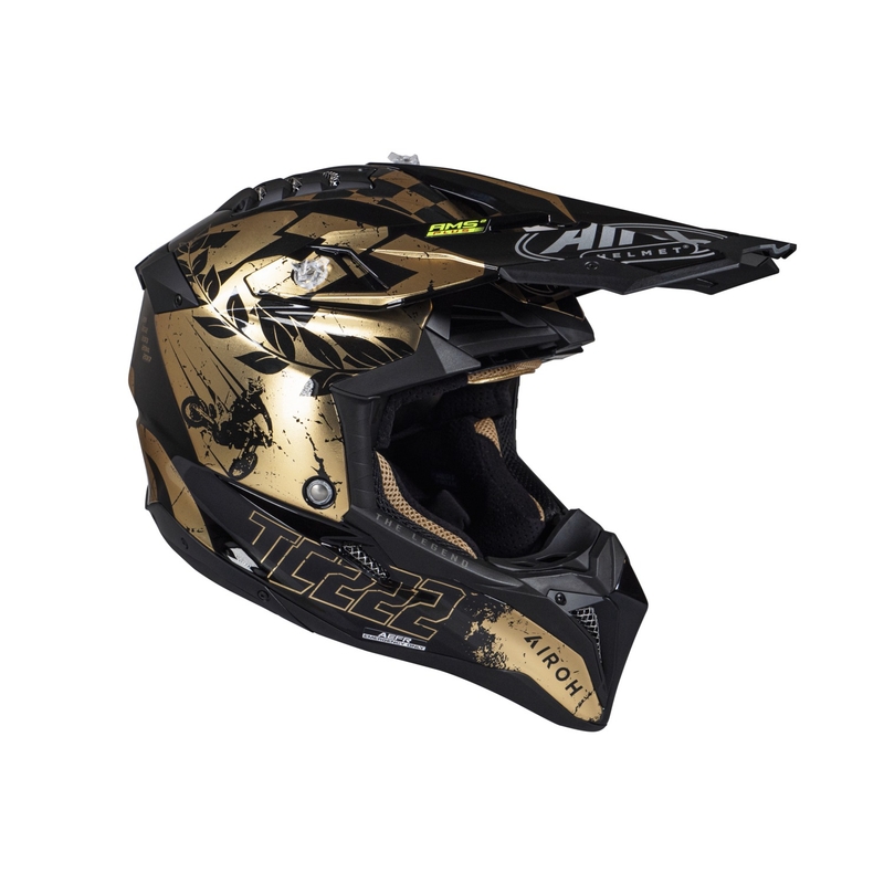Motokrossikiiver Airoh Aviator 3.0 "TC 222 THE LEGEND" must-kuldne
