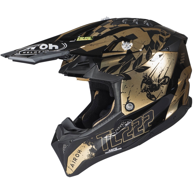 Motokrossikiiver Airoh Aviator 3.0 "TC 222 THE LEGEND" must-kuldne
