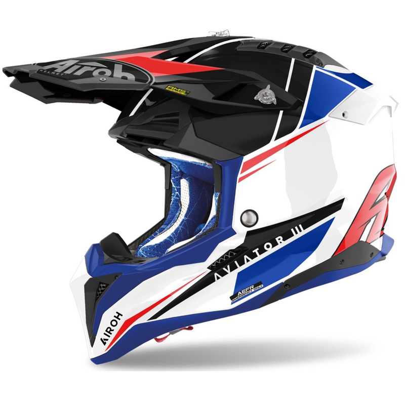 Motokrossikiiver Airoh Aviator 3.0 Push sini-punane