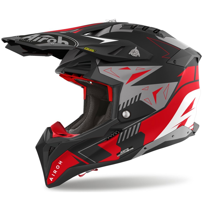 Motokrossikiiver Airoh Aviator 3 Spin punane matt