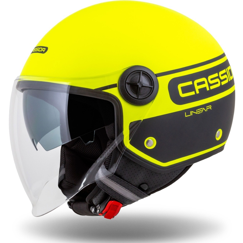 Cassida Handy Plus Linear Fluo kollane-must avatud mootorratta kiiver