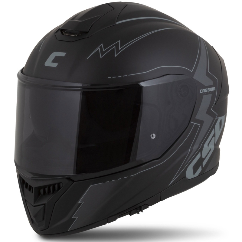 Cassida Integral GT 2.1 Flash Black-Grey Integral mootorratta kiiver