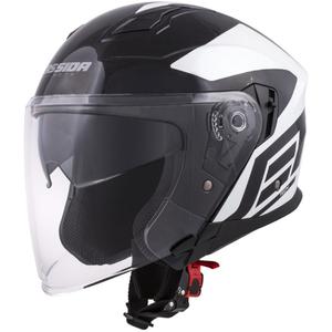 Cassida Jet Tech Corso Open mootorratta kiiver must ja valge