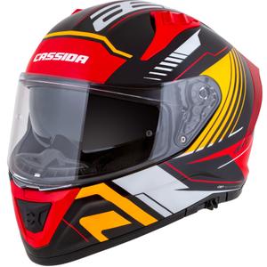 Cassida Aero Drome pearl must-oranž-punane-valge integraalne mootorratta kiiver