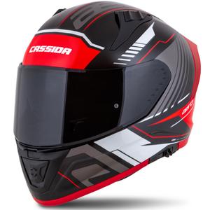 Cassida Aero Drome must-punase-valge-hall integraalne mootorratta kiiver