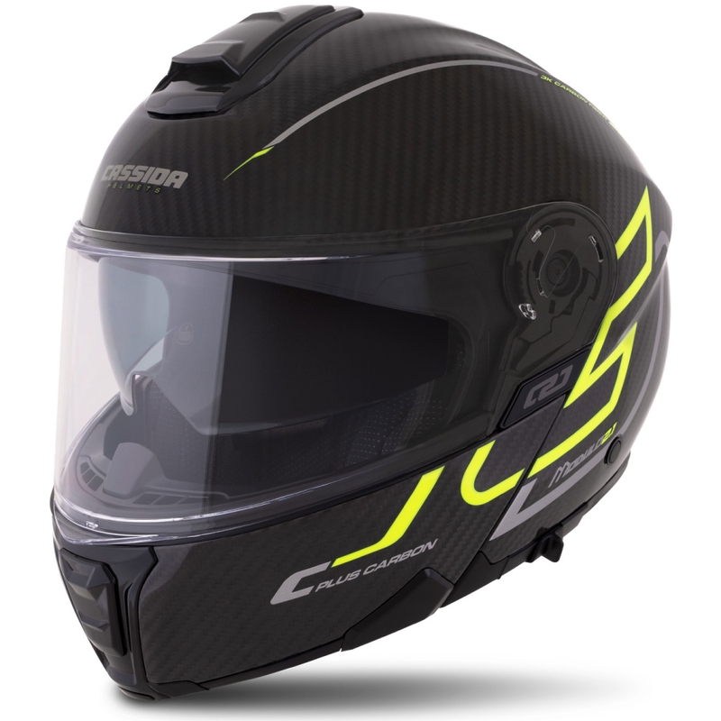 Cassida Modulo 2.1 Plus Carbon fluo kollane-hõbedane-must flip-up kiiver