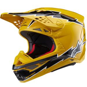 Alpinestars Supertech S-M10 Ampress Motokross kiiver must ja kollane