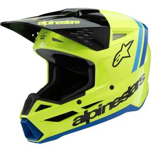 Laste motokrossikiiver Alpinestars S-M3 RADIUM fluo kollane-must-sinine