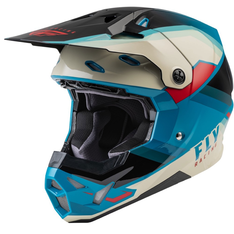 Motokross kiiver FLY Racing Formula CP must-hall-türkissinine