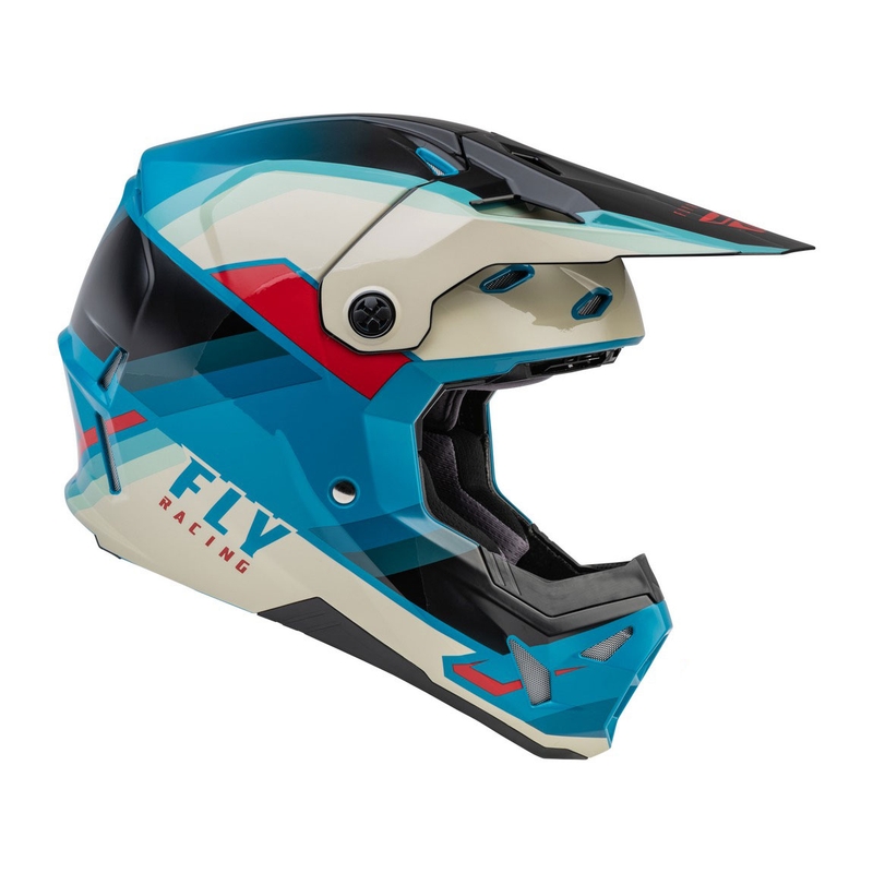 Motokross kiiver FLY Racing Formula CP must-hall-türkissinine