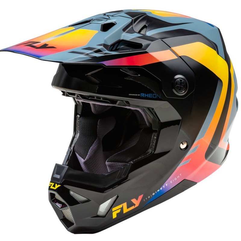Motokross kiiver FLY Racing Formula CP must-hallitus-ruudukaar