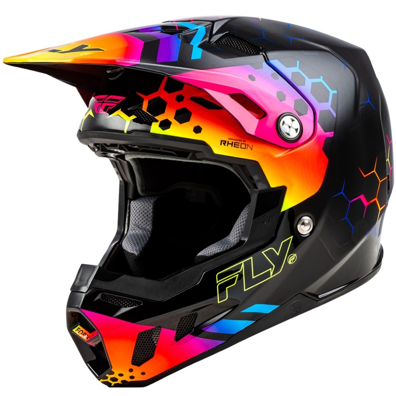 Motokrossikiiver FLY Racing Formula CC Tektonic must-kollane-roosa