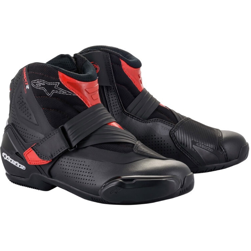 Alpinestars SMX-1 R ventileeritavad mustad ja punased mootorratta saapad