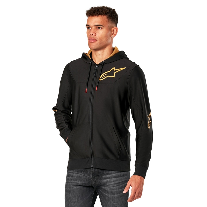 Alpinestars Sessions 3 Hoodie must ja kuldne