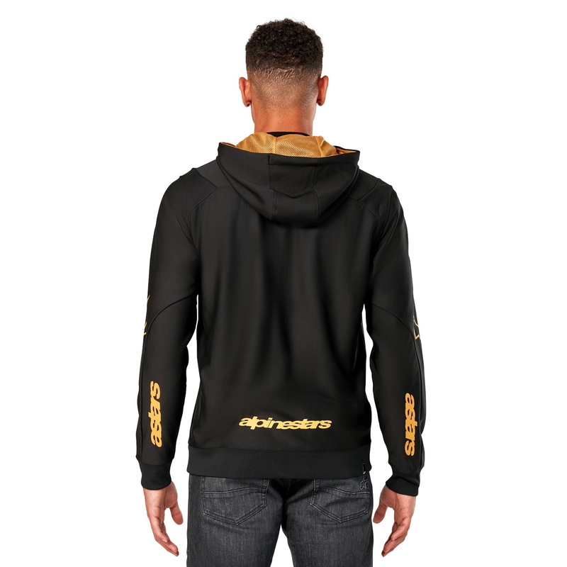 Alpinestars Sessions 3 Hoodie must ja kuldne