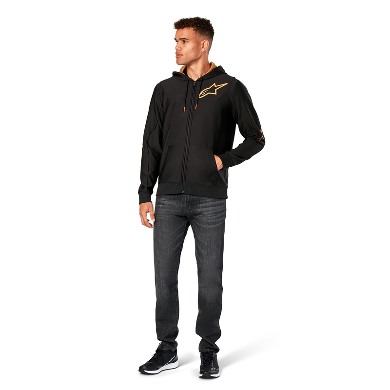 Alpinestars Sessions 3 Hoodie must ja kuldne