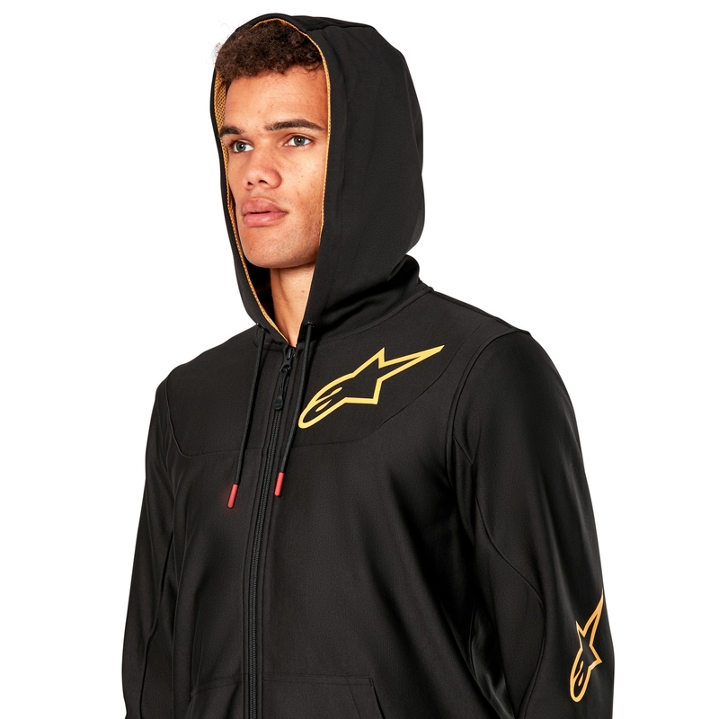 Alpinestars Sessions 3 Hoodie must ja kuldne