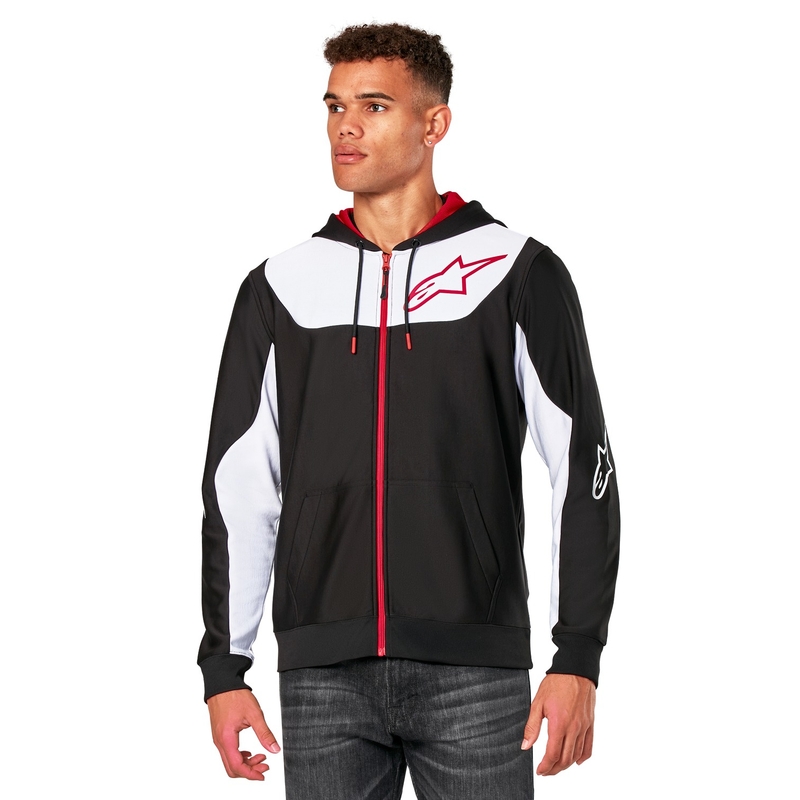Alpinestars Sessions 3 Hoodie must, valge ja punane