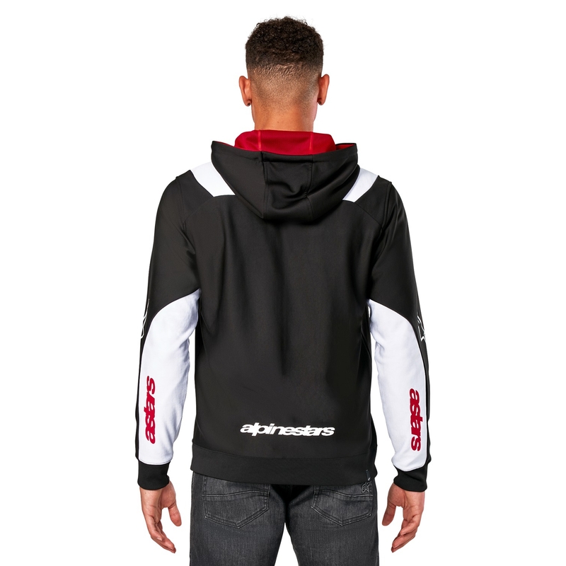 Alpinestars Sessions 3 Hoodie must, valge ja punane