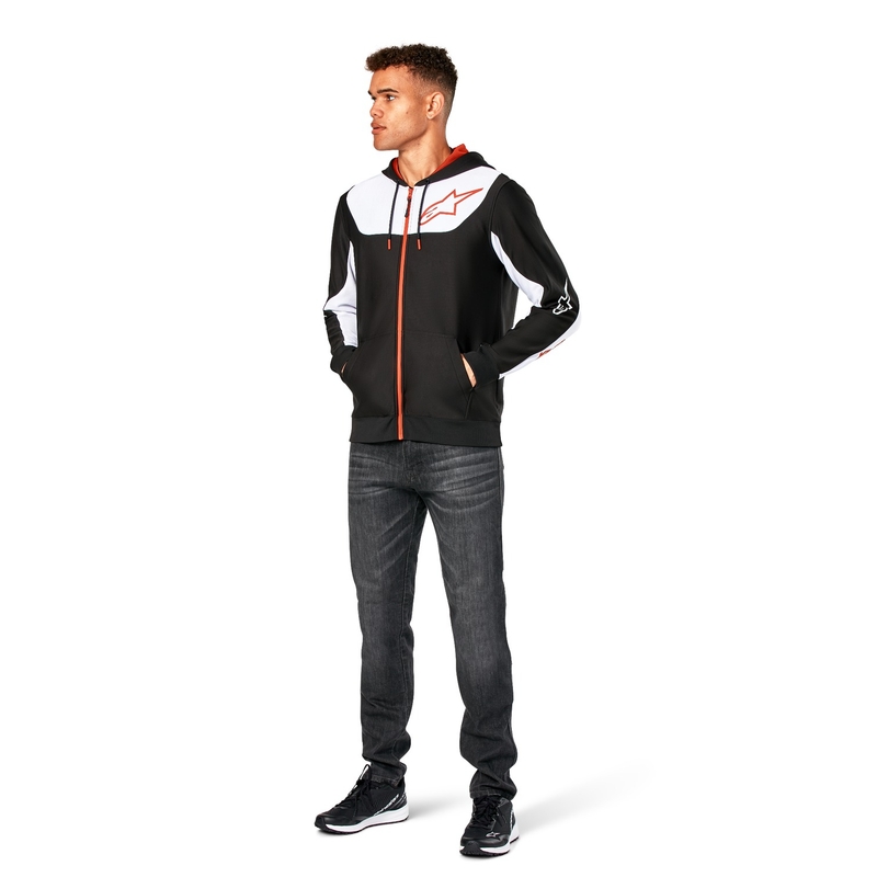 Alpinestars Sessions 3 Hoodie must, valge ja punane