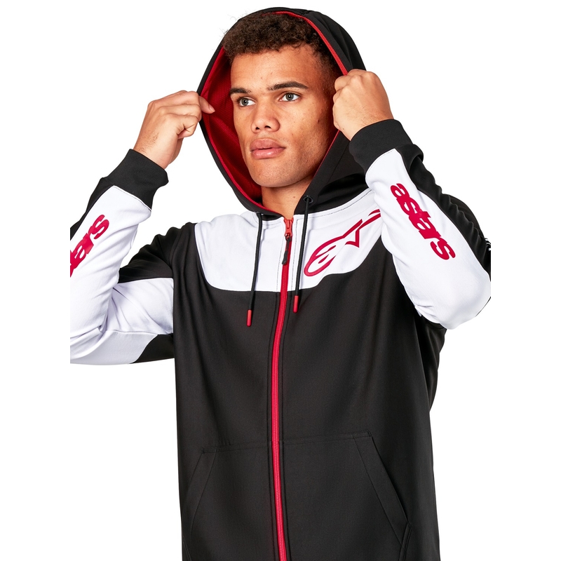 Alpinestars Sessions 3 Hoodie must, valge ja punane