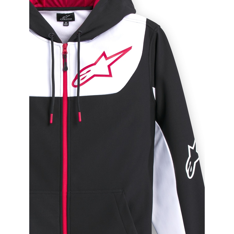 Alpinestars Sessions 3 Hoodie must, valge ja punane