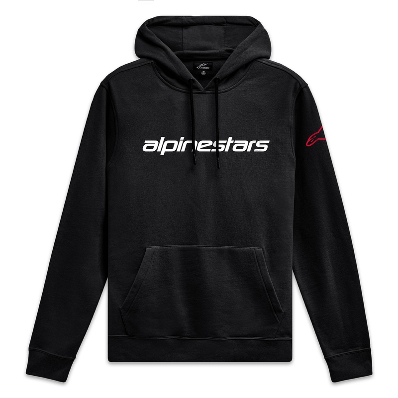 Alpinestars Wordmark Hoodie 3 must, valge ja punane