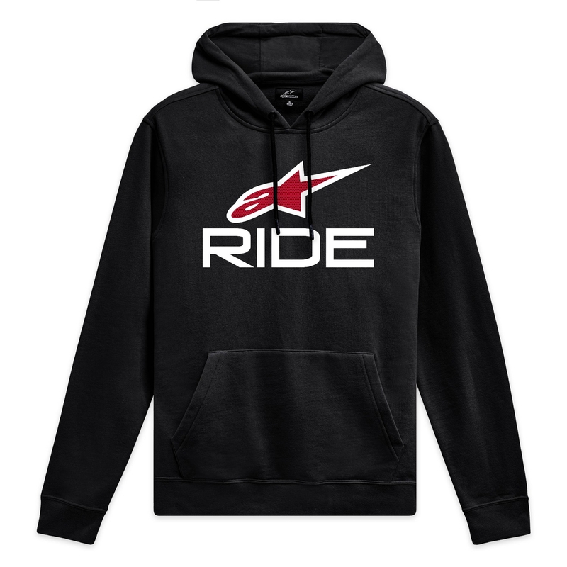 Alpinestars Ride Hoodie 4 must, valge ja punane