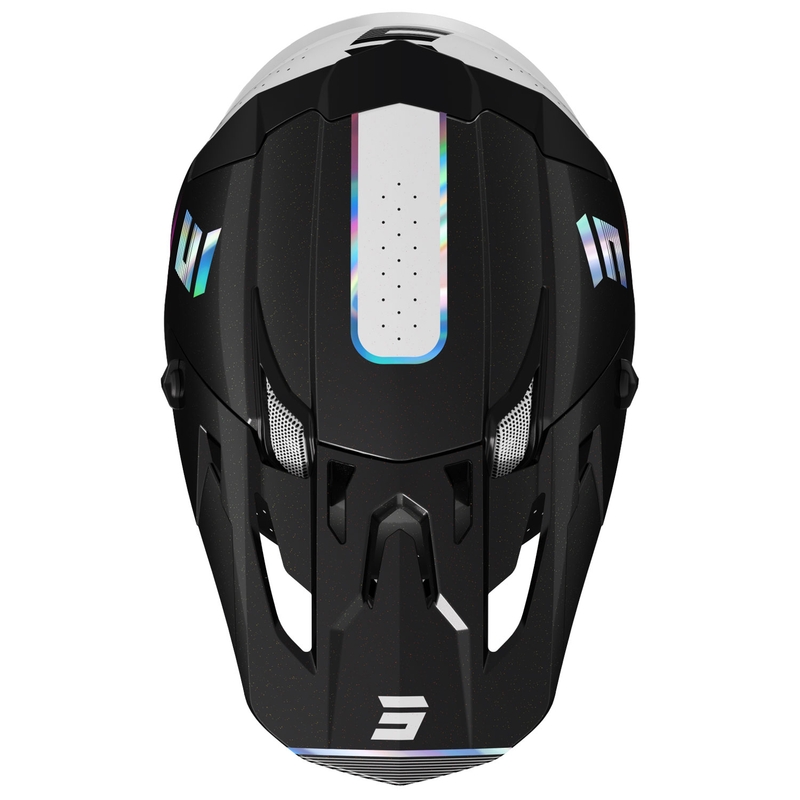 Motokrossi kiiver Shot Core Honor must-hologramm pärl