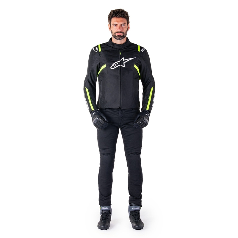 Alpinestars T-SPS 2 veekindel must, valge ja fluo kollane mootorratta jope