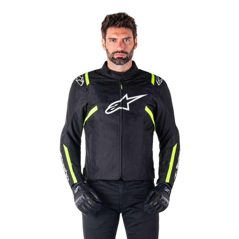 Alpinestars T-SPS 2 veekindel must, valge ja fluo kollane mootorratta jope