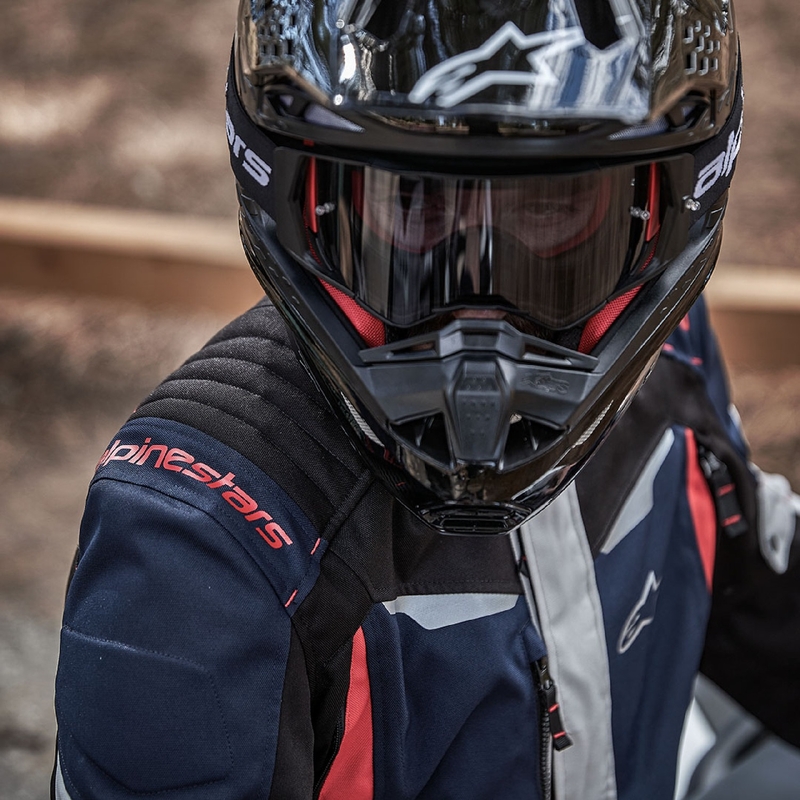 Alpinestars ST-1 veekindel mootorratta jope tumesinine-must-punane