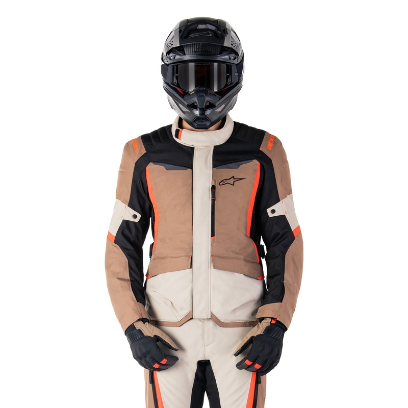 Alpinestars ST-1 veekindel khaki-punase-musta-floo punane mootorratta jope