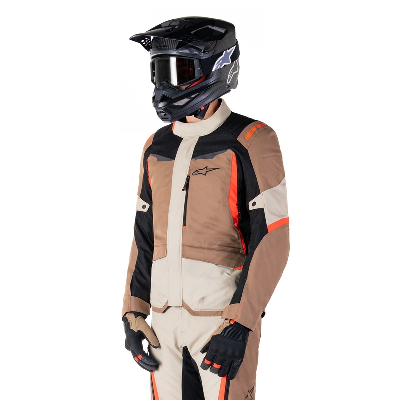 Alpinestars ST-1 veekindel khaki-punase-musta-floo punane mootorratta jope