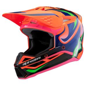 Laste motokrossikiiver Alpinestars S-M3 HAIDEN DEEGAN fluo oranž-lilla-roosa-roosa-roheline