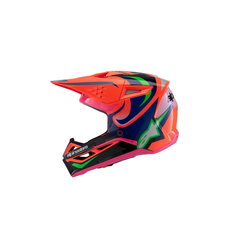 Laste motokrossikiiver Alpinestars S-M3 HAIDEN DEEGAN fluo oranž-lilla-roosa-roosa-roheline