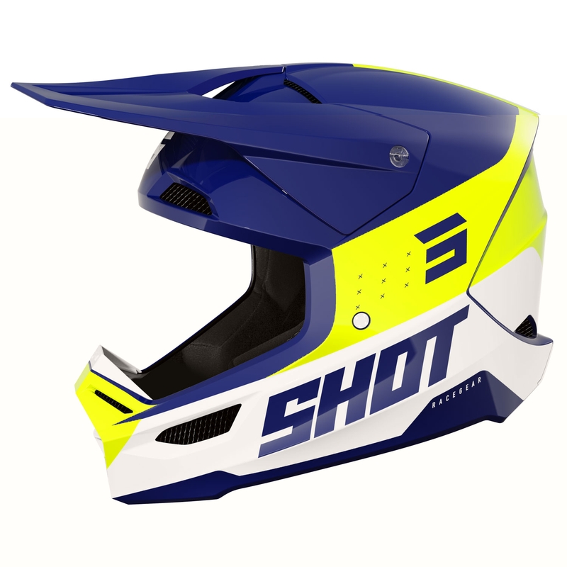 Motokross kiiver Shot Furious League sini-fluo kollane