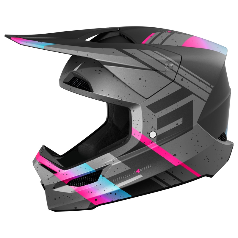 Motokross kiiver Shot Furious Mirage sini-roosa