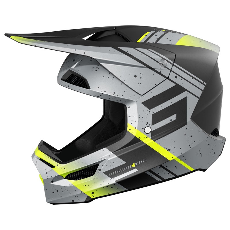 Motokross kiiver Shot Furious Mirage hall-fluo kollane