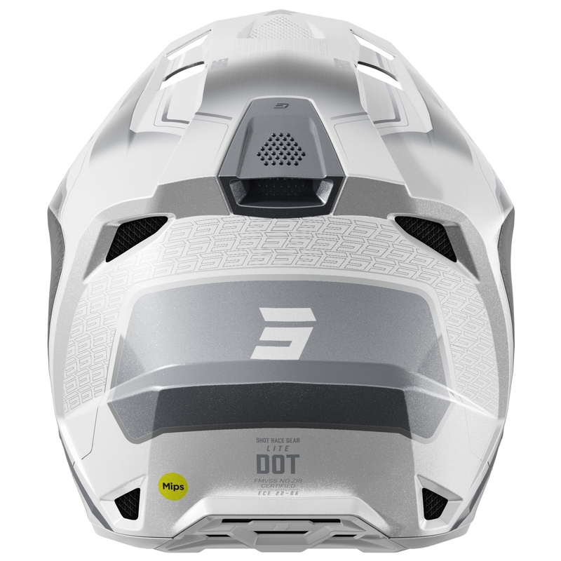 Motokrossi kiiver Shot Lite Challenger Pearl must ja valge