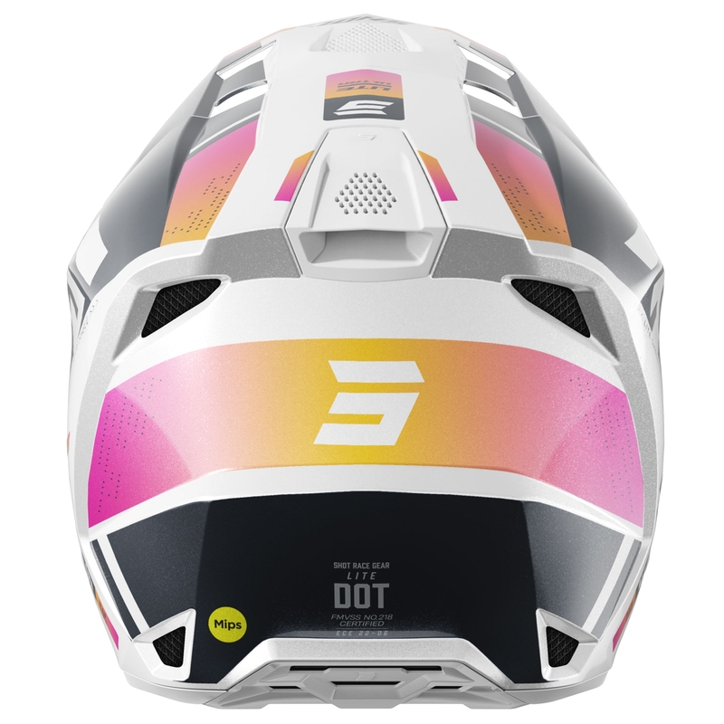 Motokrossi kiiver Shot Lite Ultra pärl sini-oranž-roosa