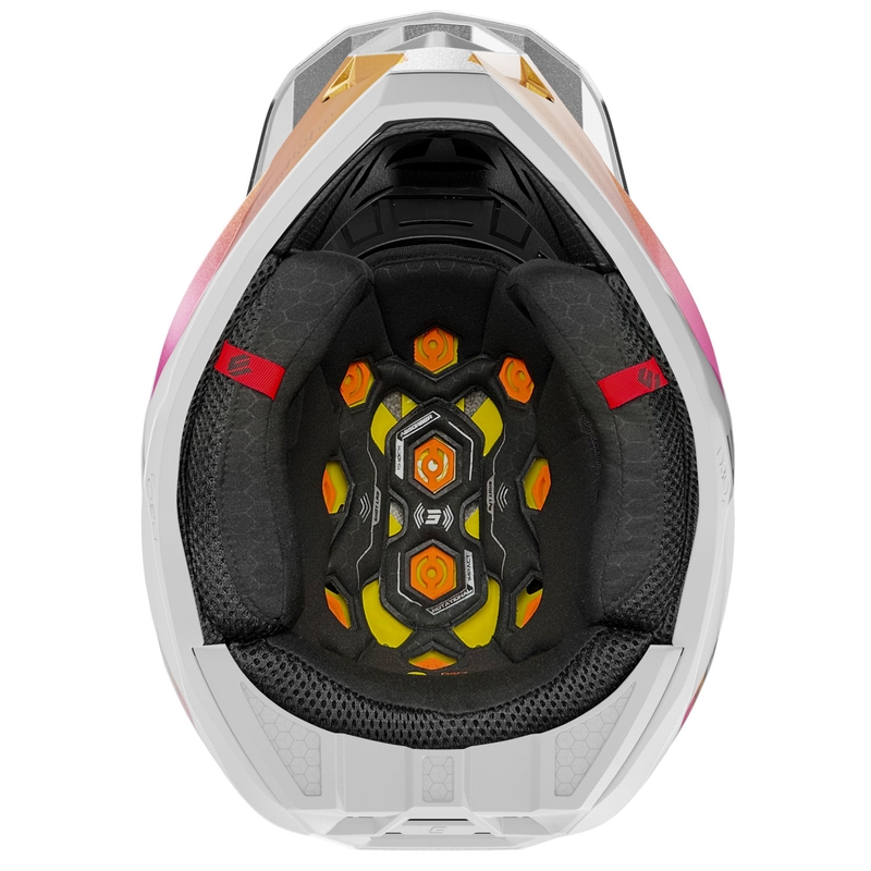 Motokrossi kiiver Shot Lite Ultra pärl sini-oranž-roosa