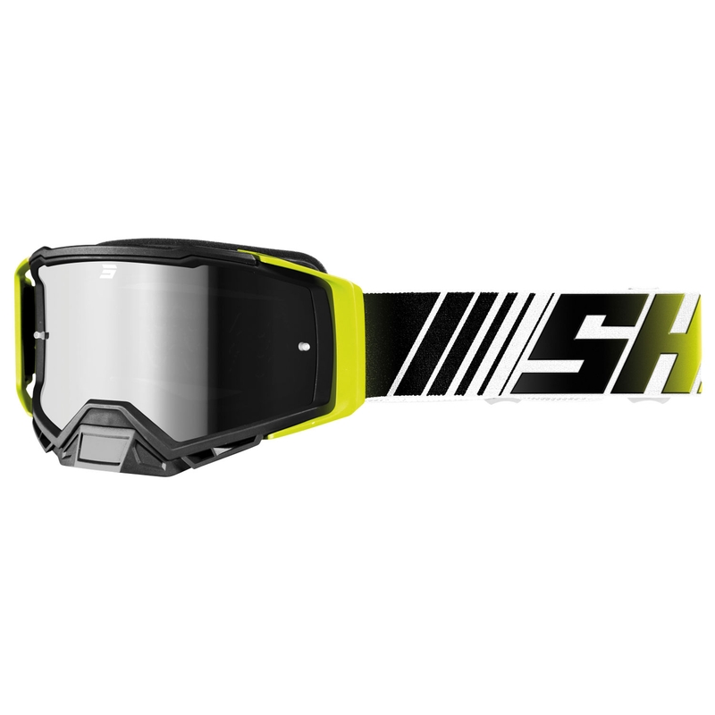 Motokrossiprillid Shot Core fluo kollane ja valge iriidium plexiga