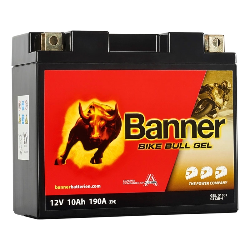 Geelaku Banner Bike Bull GEL 510 01/BGT12B-4 - GT12B-4 12V, 10Ah, 190A