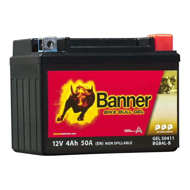 Geelaku Banner Bike Bull GEL 504 11/BGB4L-B - GB4L-B 12V, 4Ah, 50A